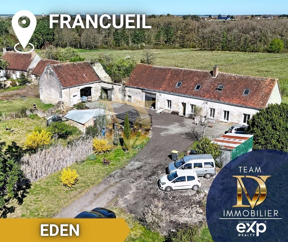 A vendre sur Bléré, Chenonceaux, longère tourangelle avec granges à aménager, puit, terrain au calme, proche centre ville, indre et loire